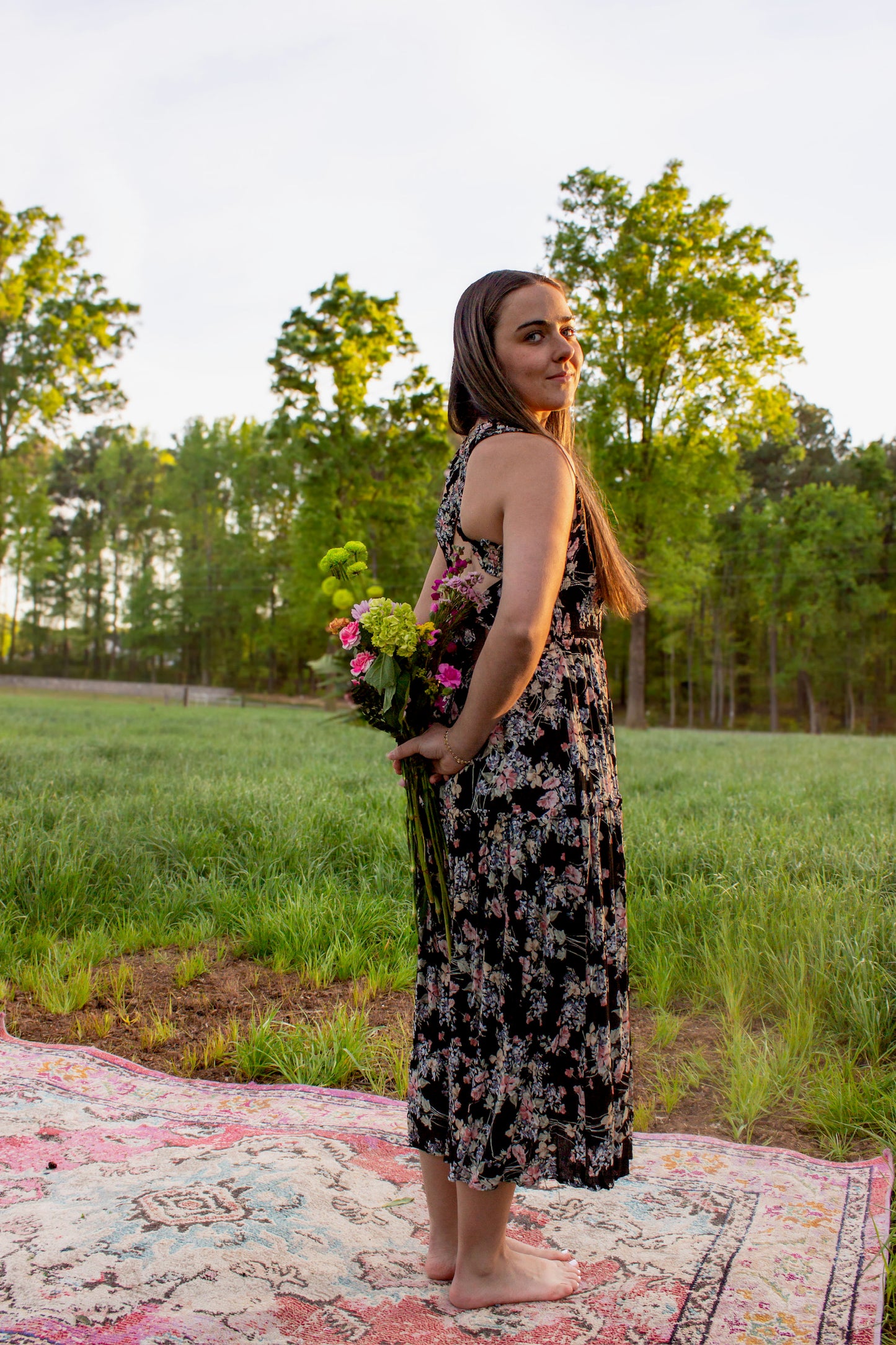 Unique cross black long dress!