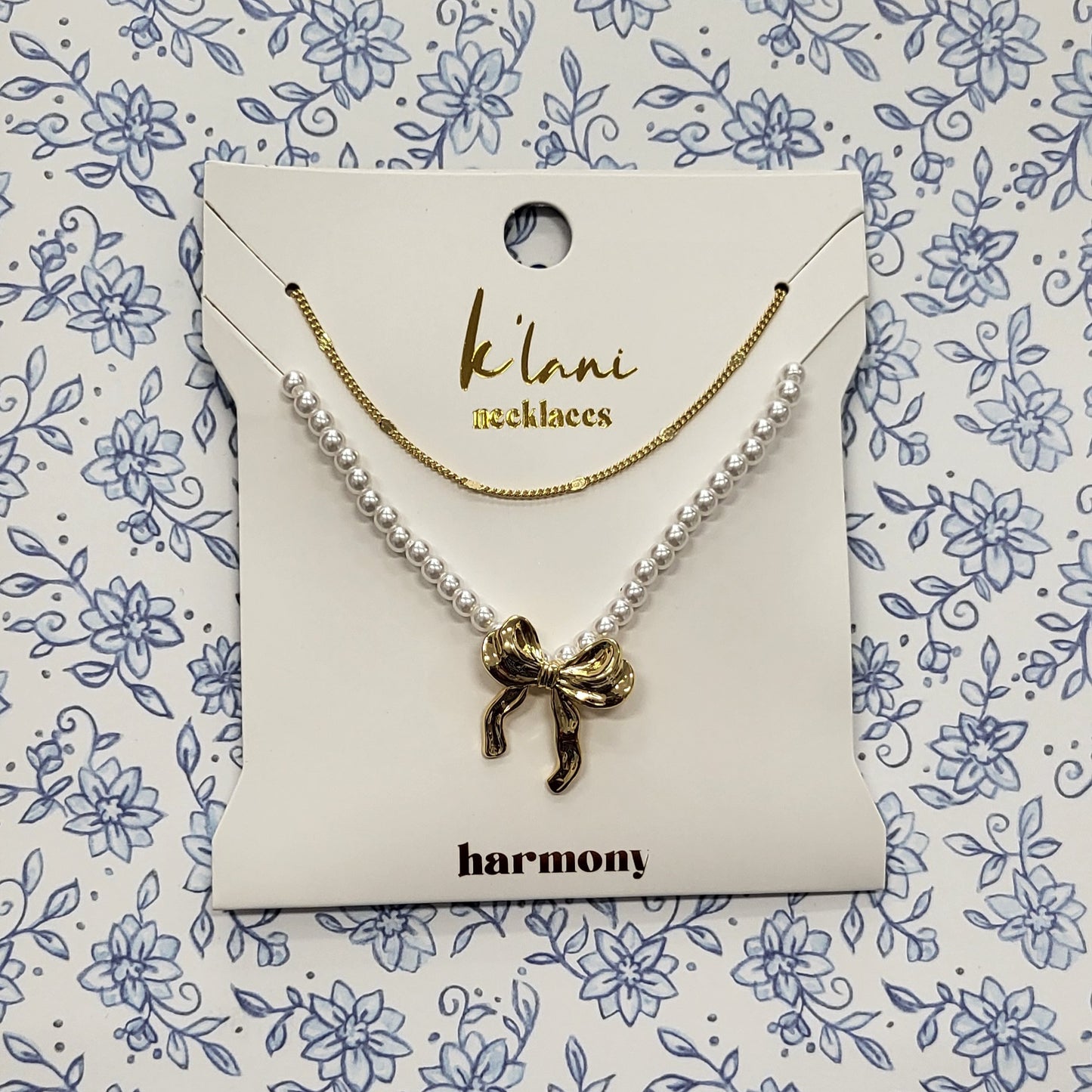 Harmony, K'lani Bow w/Pearls Necklace