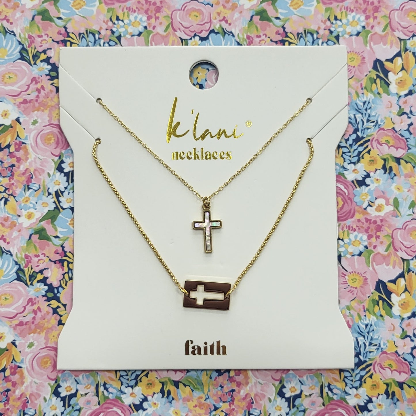 Faith, K'lani MOP Cross Necklace