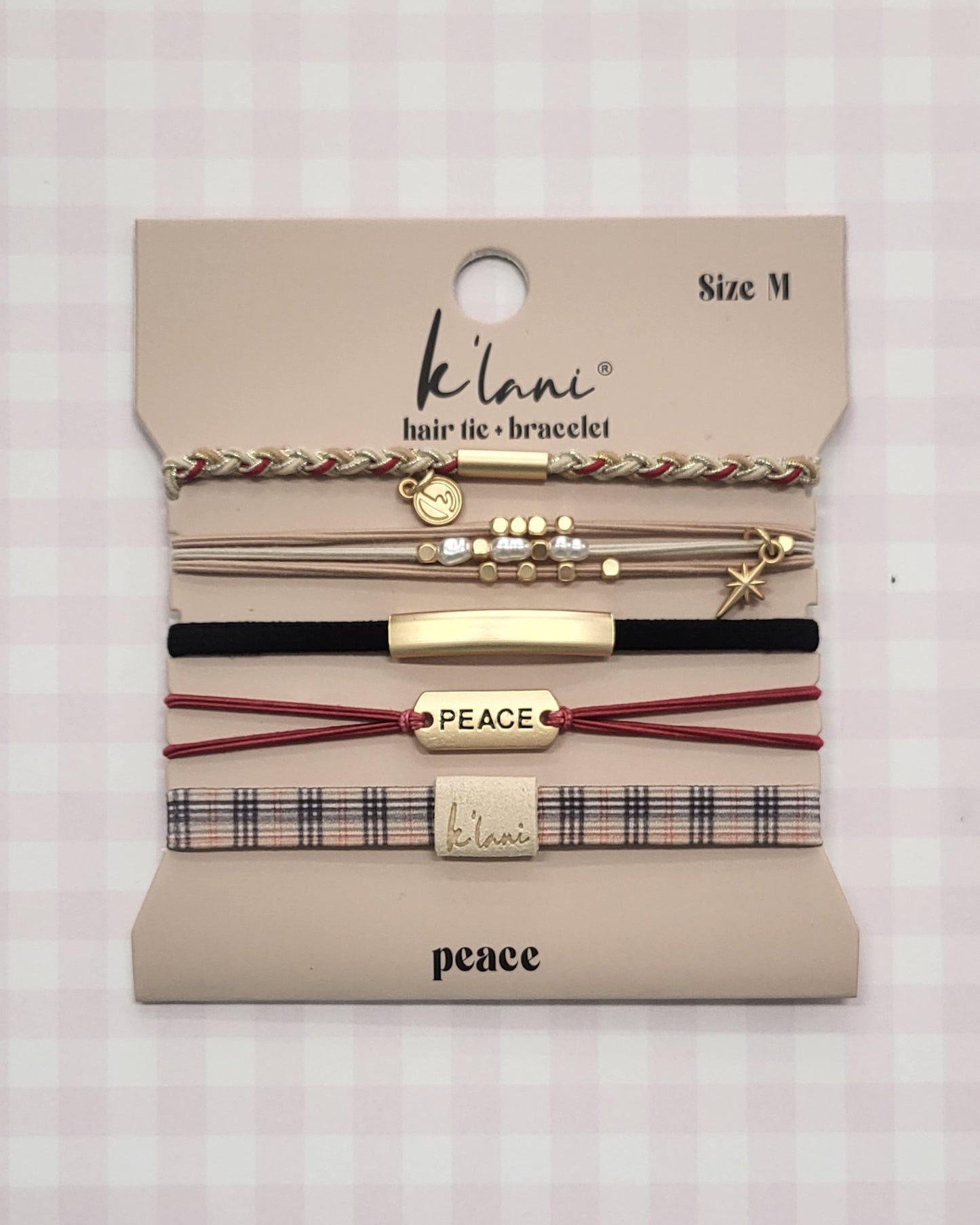 Peace, K'lani Hair Tie/Bracelet Set