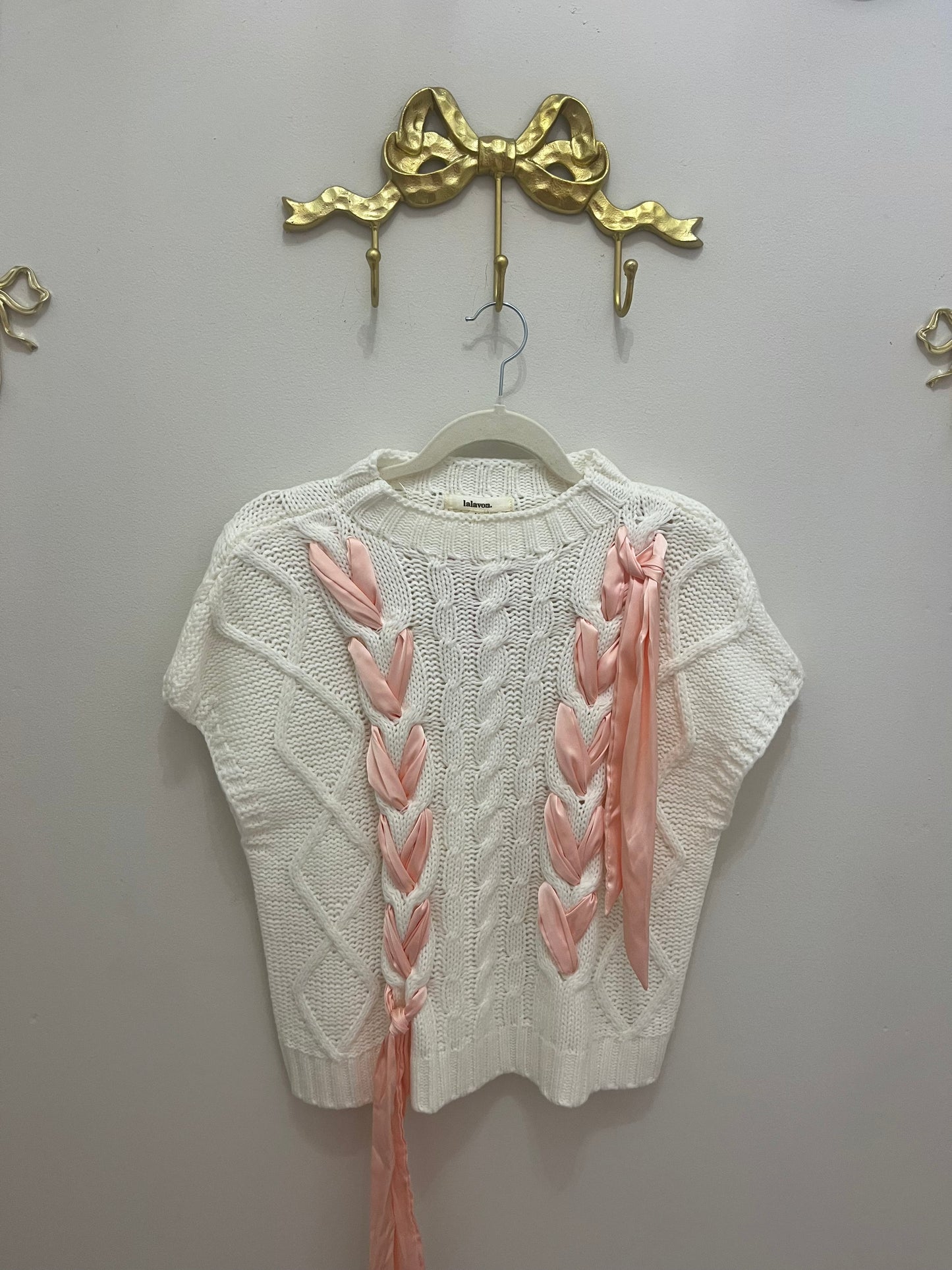 Cream Bow Tie Top