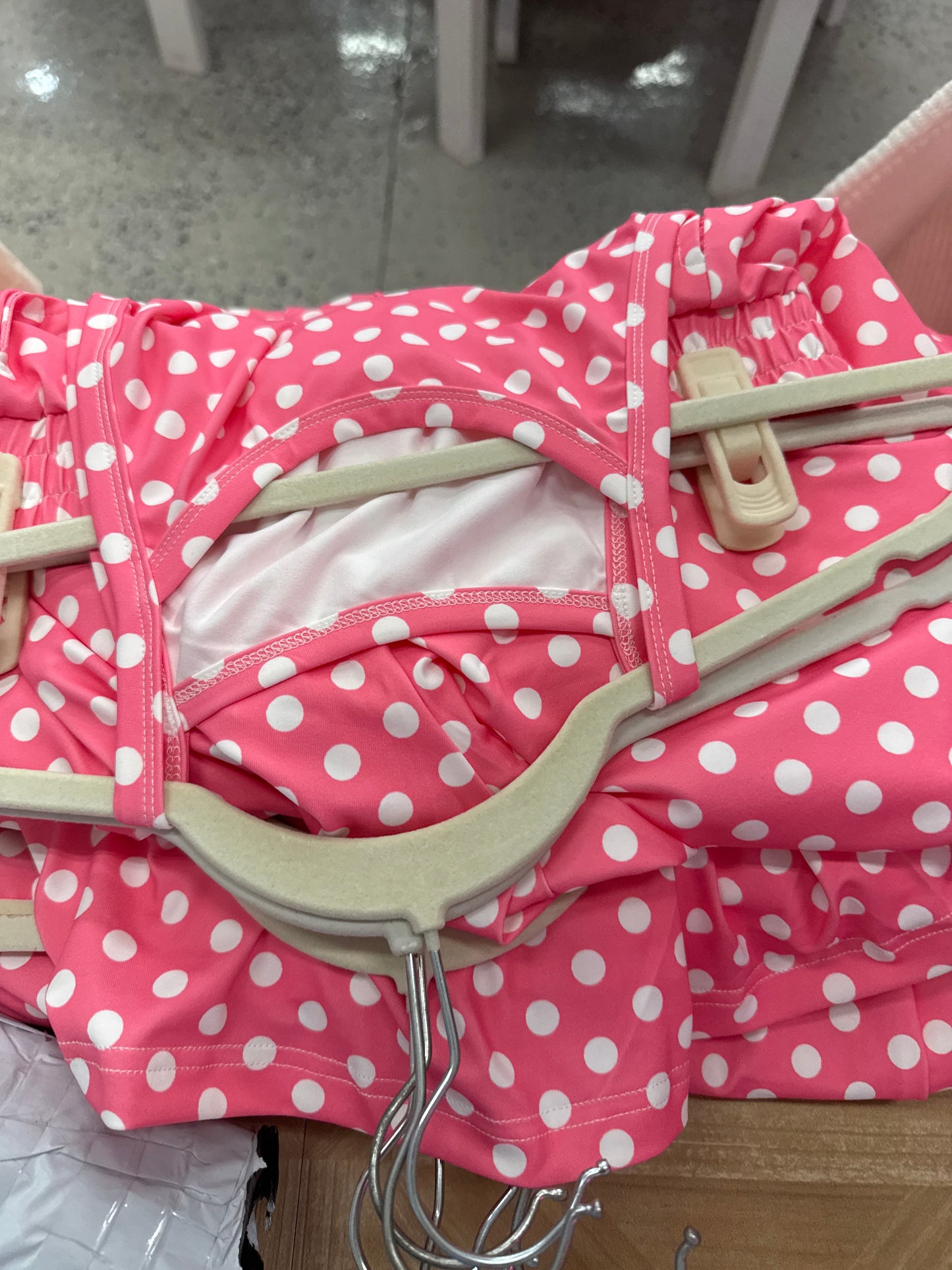 Polkadot tank set pink 