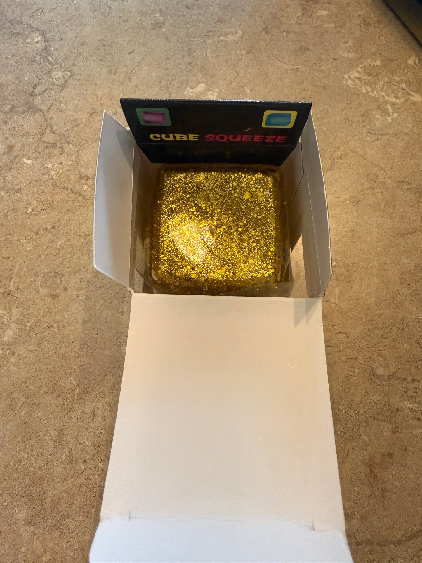 GOLD GLITTER Squishy cube