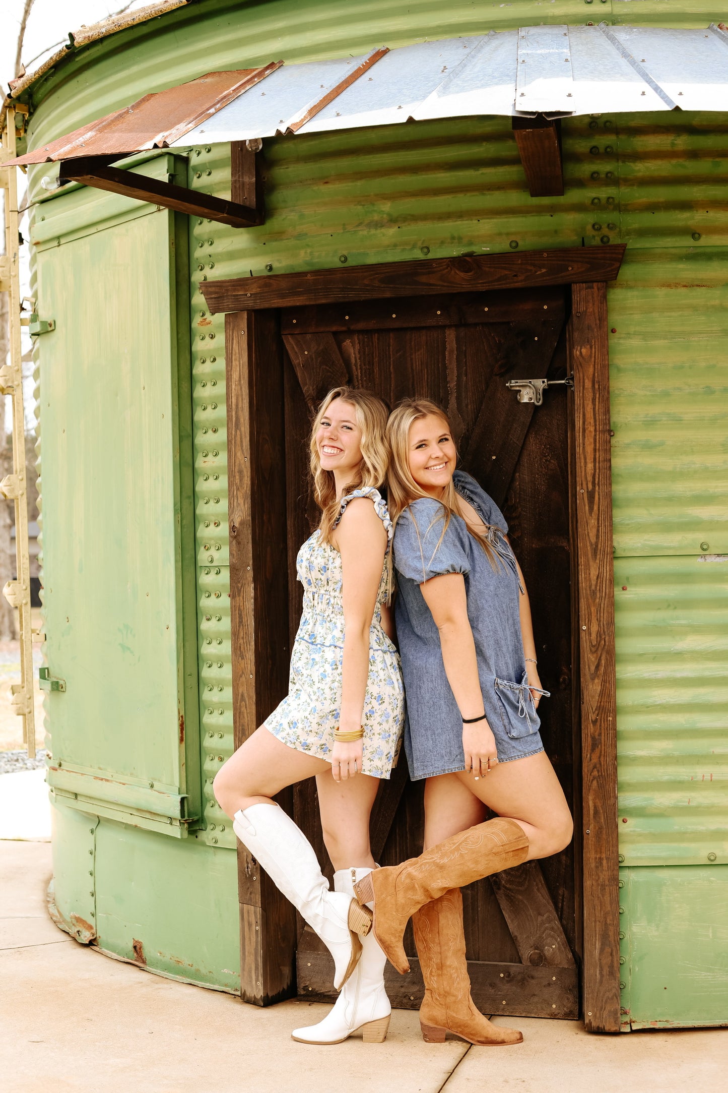 Blue & White ruffled romper! 