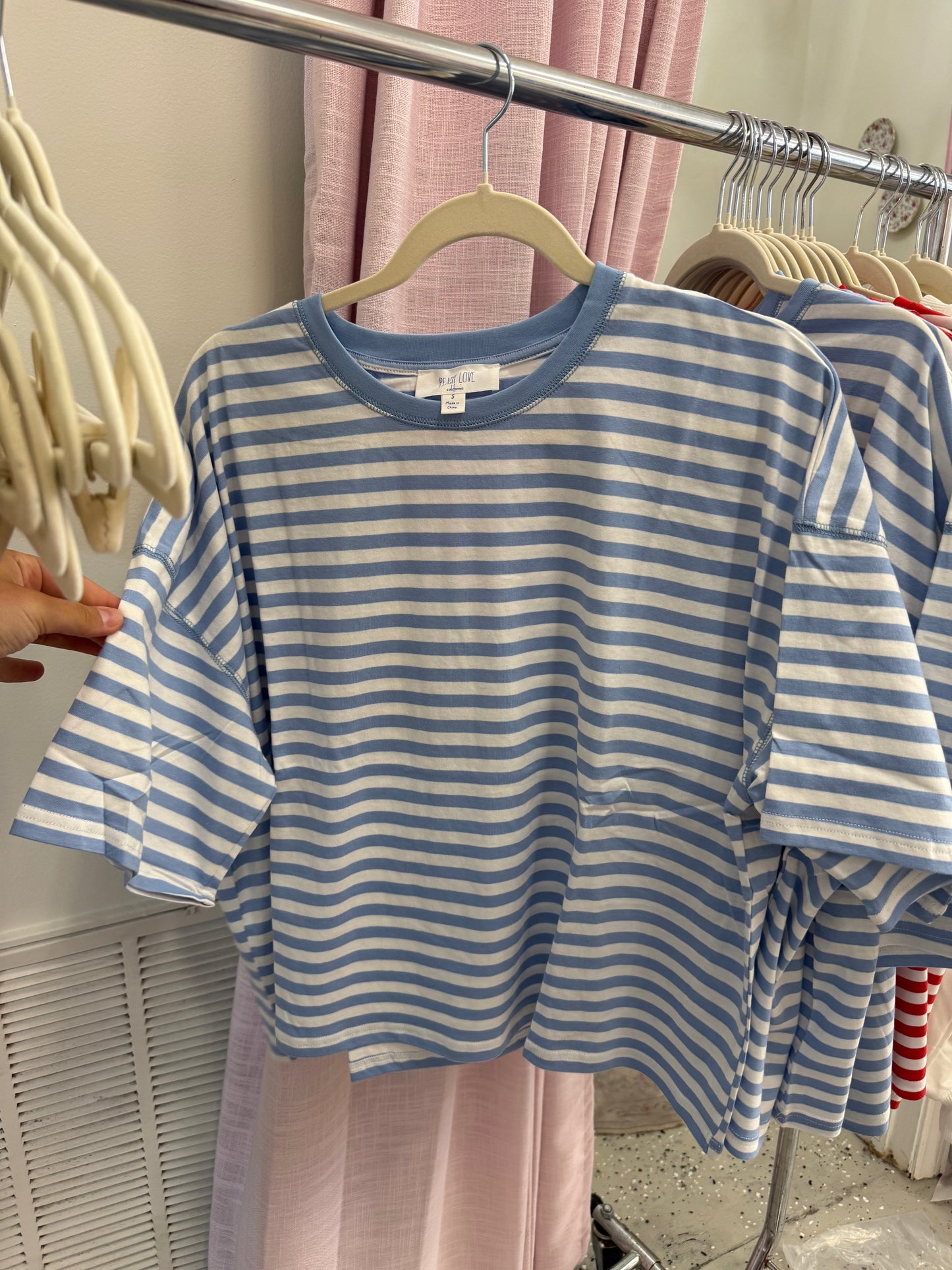Lightweight blue striped tee