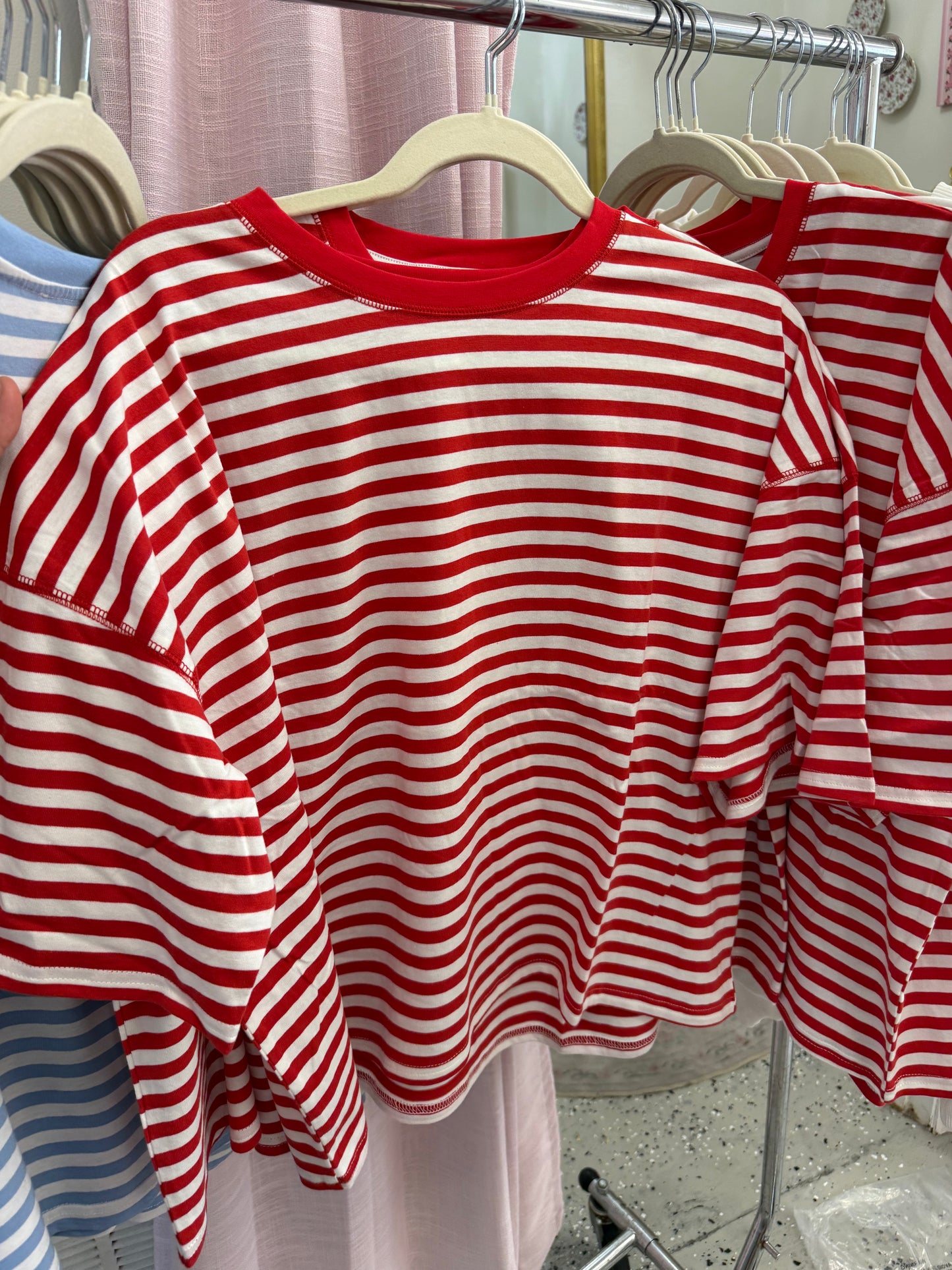 Lightweight red striped tee