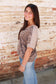 Cheetah v neck top
