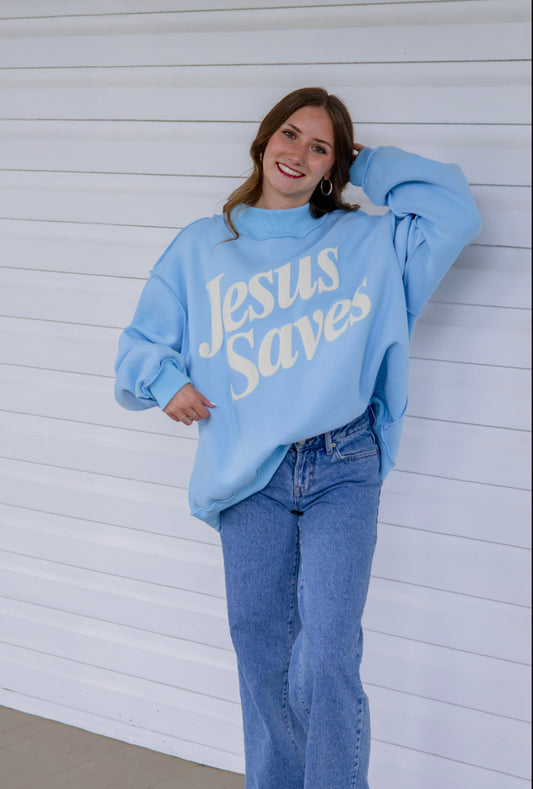 Jesus saves mock neck