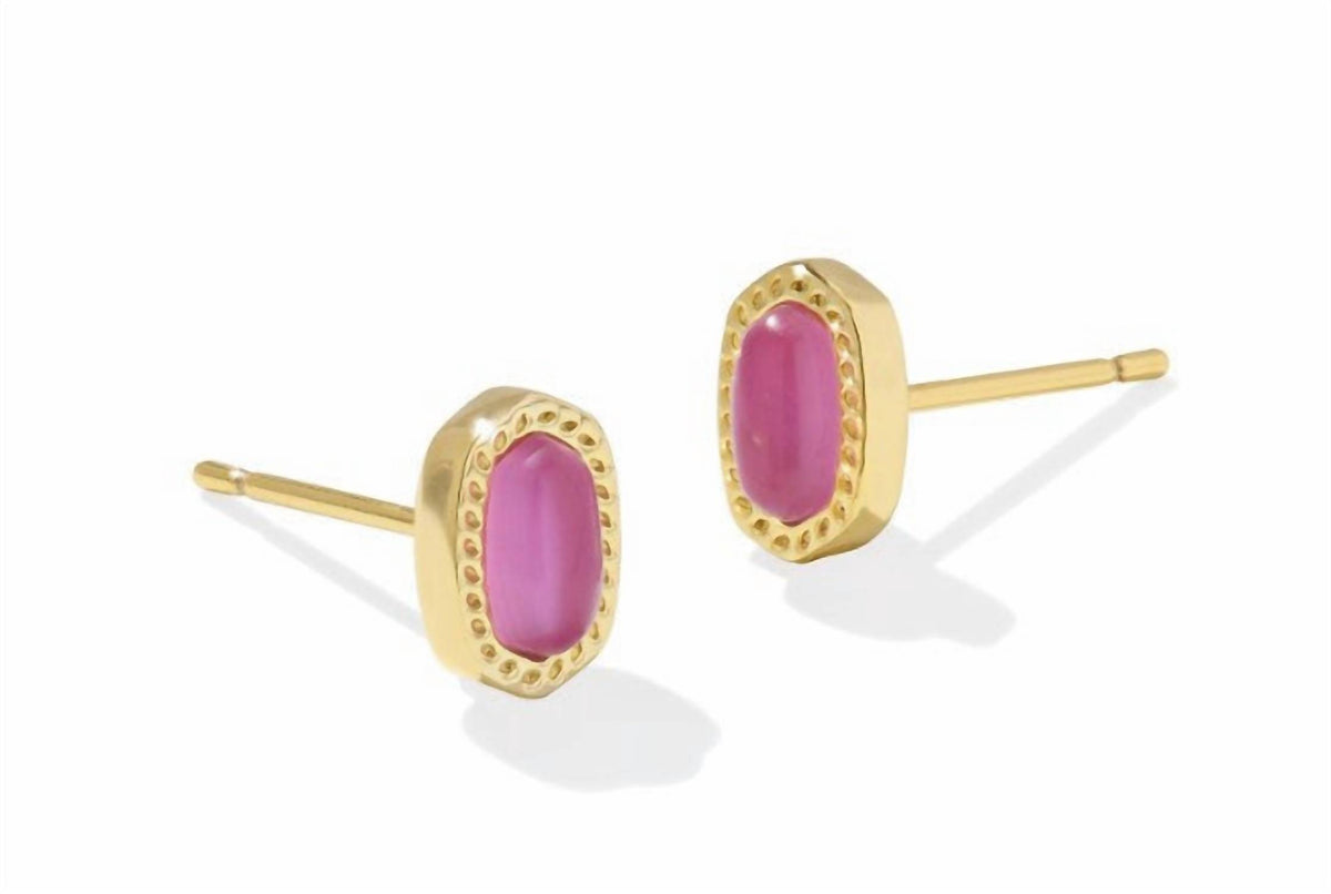 Mini Ellie Earrings, Gold/Azalea
