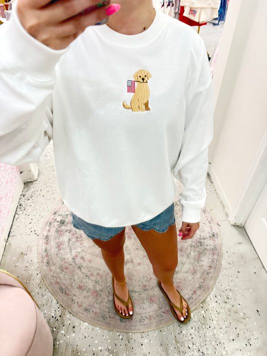 Puppy love patriotic crewneck!