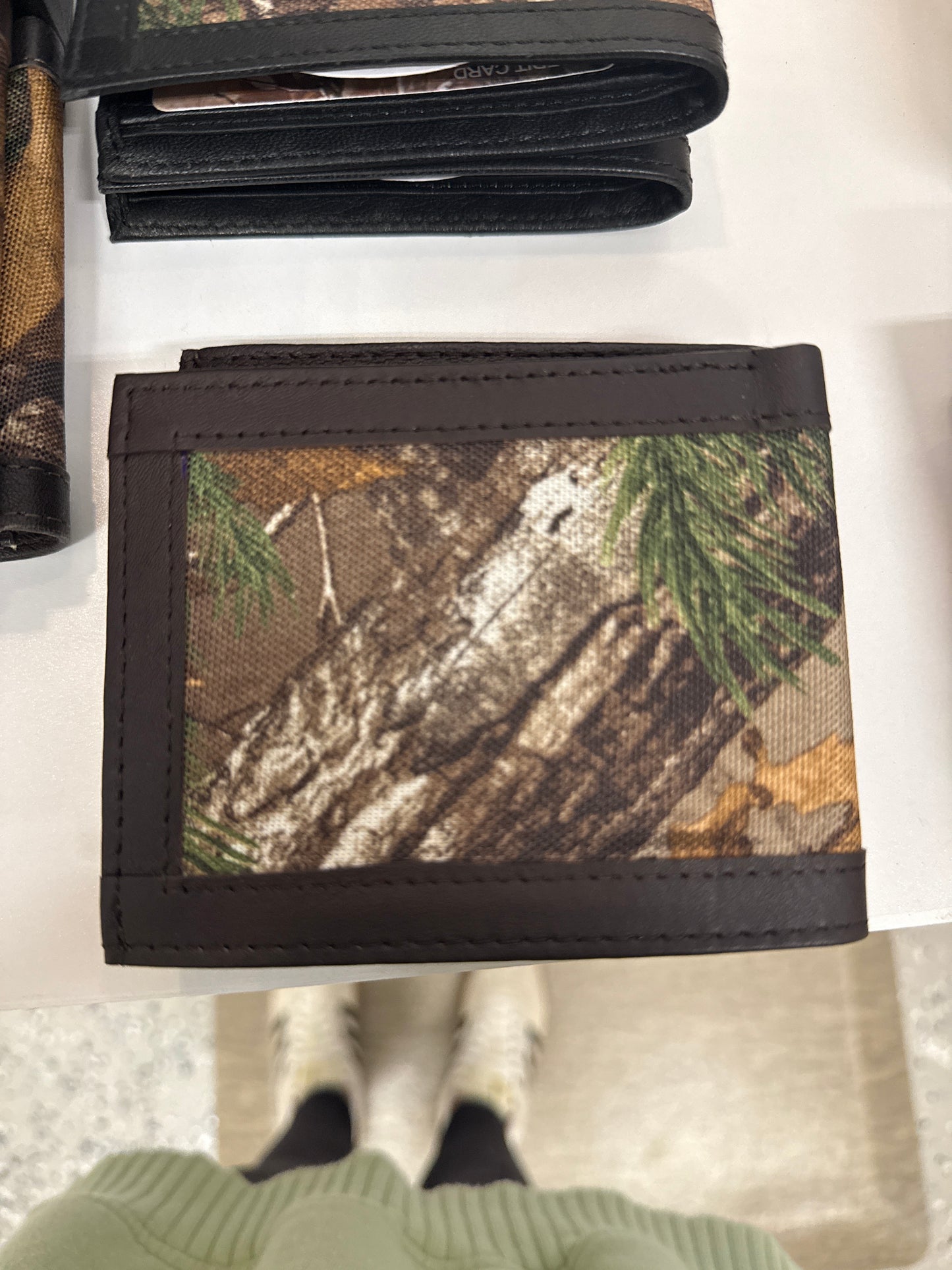 Brown lined half fold with flap