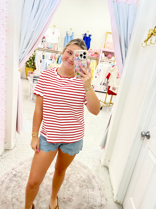 Scallops and stripes tee