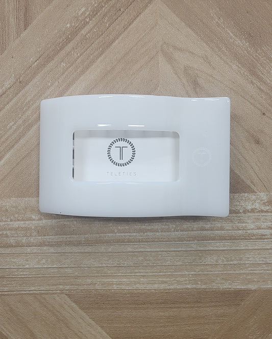 TT Large Rectangle Flat Clip, Coconut White