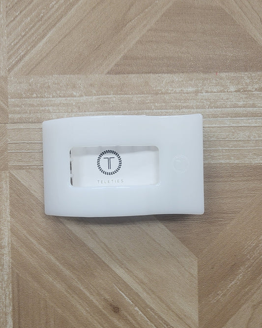 TT Medium Rectangle Flat Clip, Coconut White