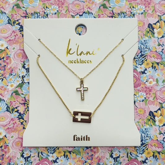 Faith, K'lani MOP Cross Necklace