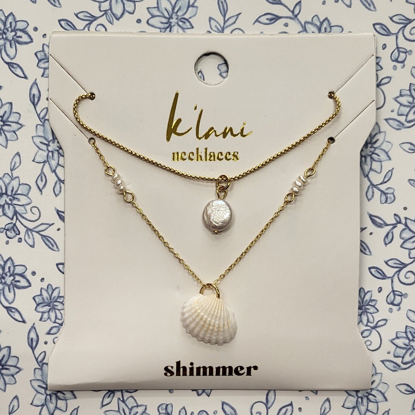Shimmer, K'lani Shell w/Pearls Necklace