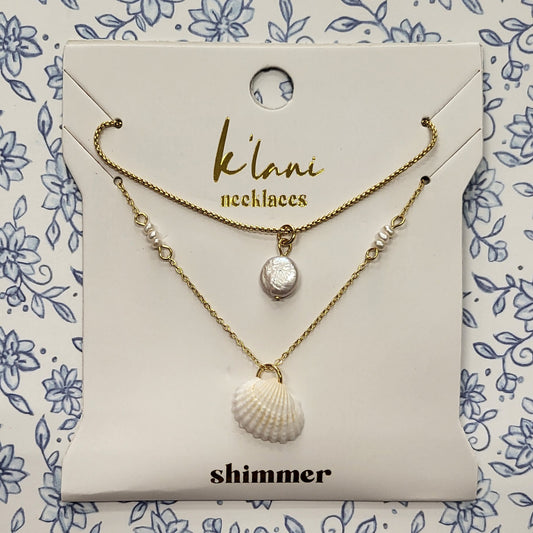 Shimmer, K'lani Shell w/Pearls Necklace