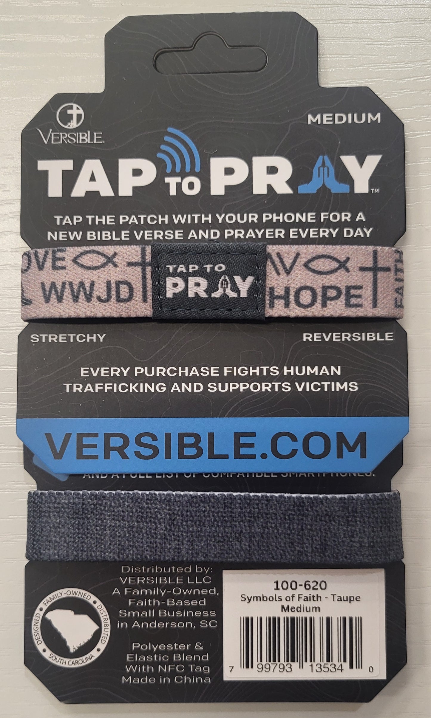 Taupe symbols of faith tap to pray