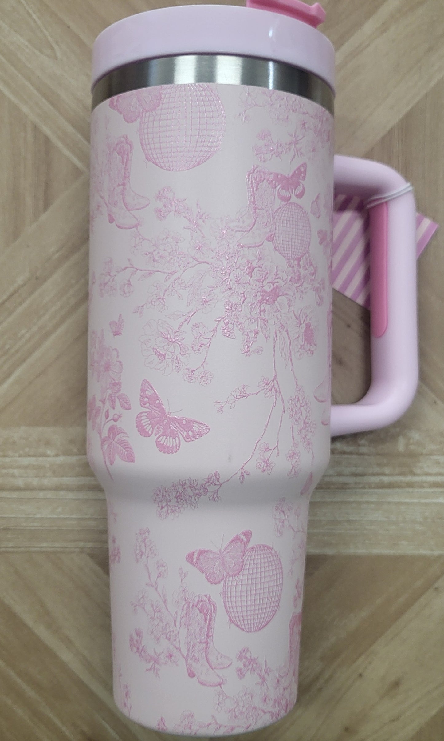 Pink Disco Cowgirl Toile, 40oz Tumbler
