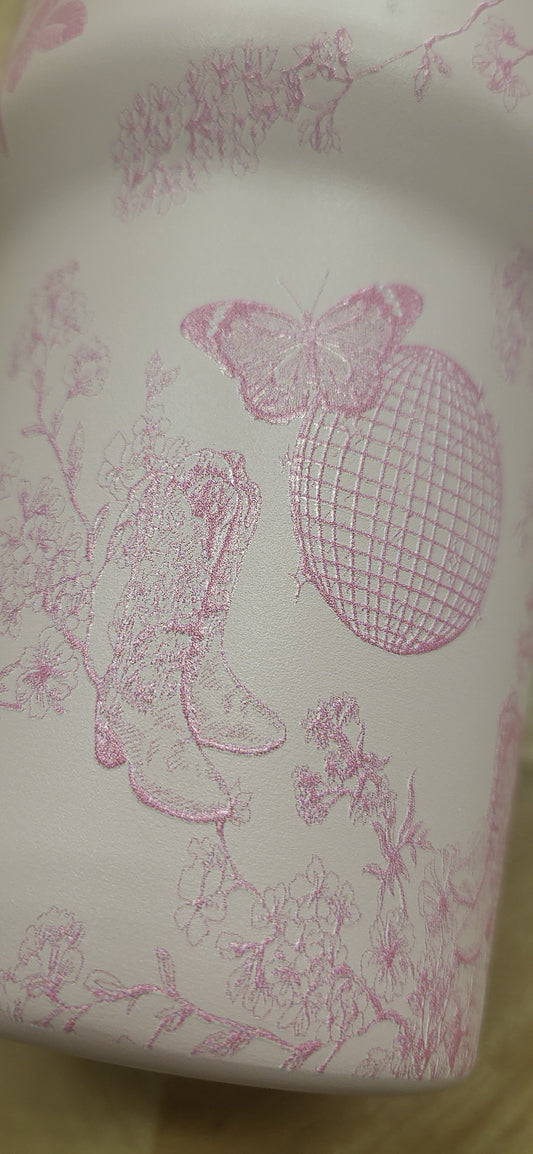 Pink Disco Cowgirl Toile, 40oz Tumbler