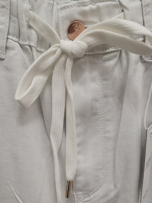 HW Featherweight Palazzo Jean w/Rose Gold Trim, White JB