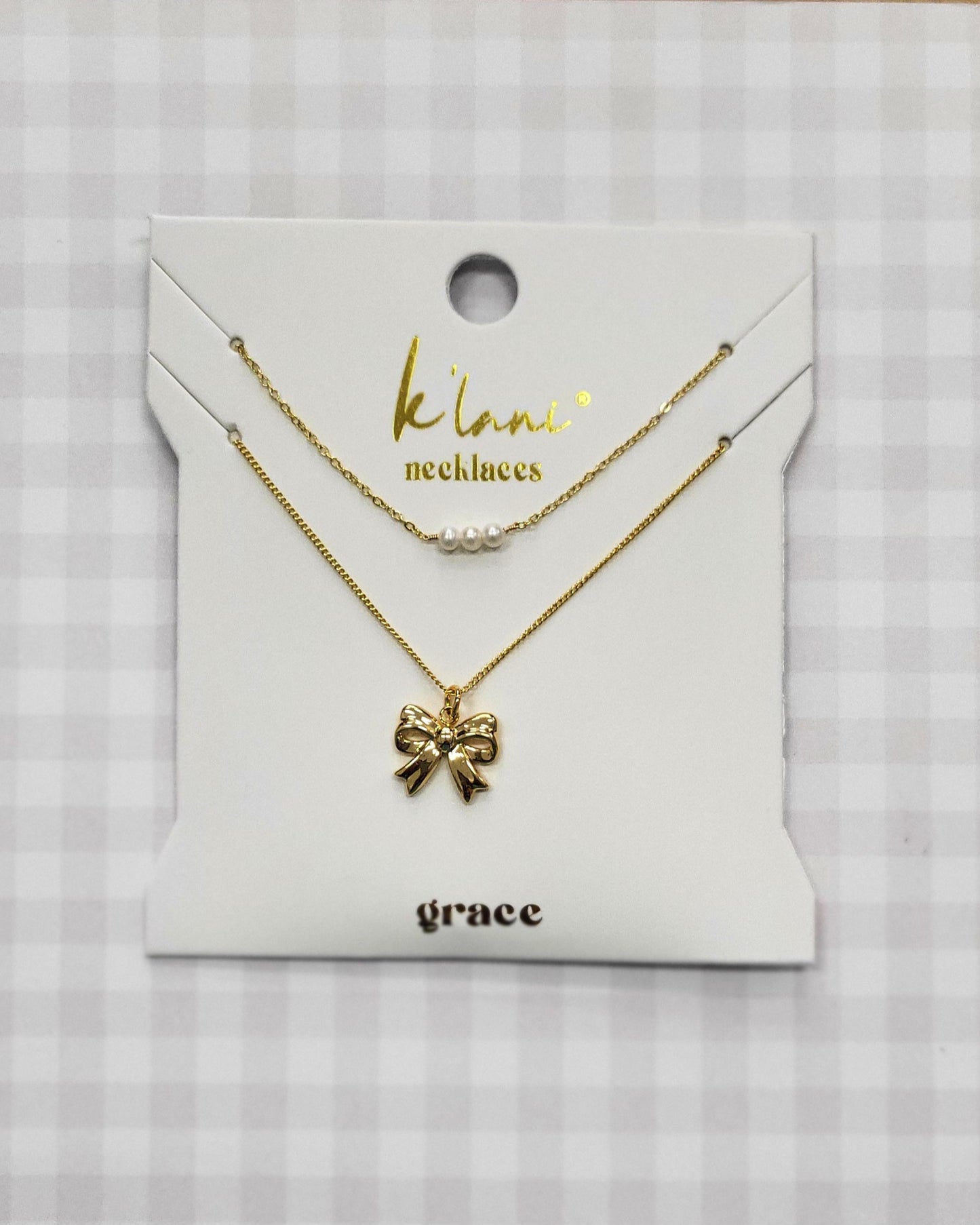 Grace, K'lani Bow w/Pearls Necklace