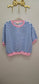 Striped French Terry Crop Sweatshirt, Blue/Lt. Pink