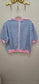 Striped French Terry Crop Sweatshirt, Blue/Lt. Pink
