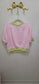 Striped French Terry Crop Sweatshirt, Pink/Lime