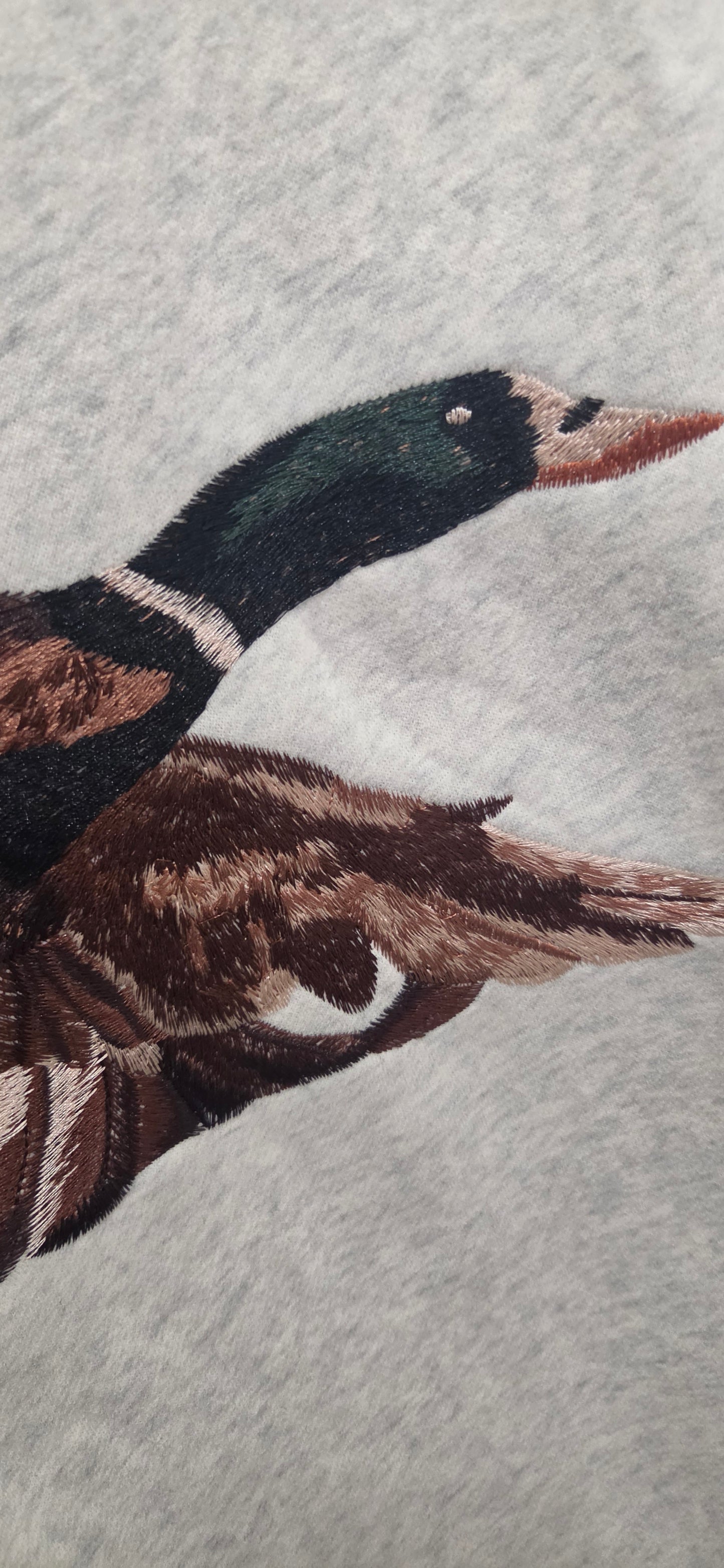 Embroidered Mallard Mock Neck, Ash Grey