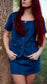 Denim gold button set wit skirt!