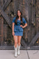 Denim gold button set wit skirt!