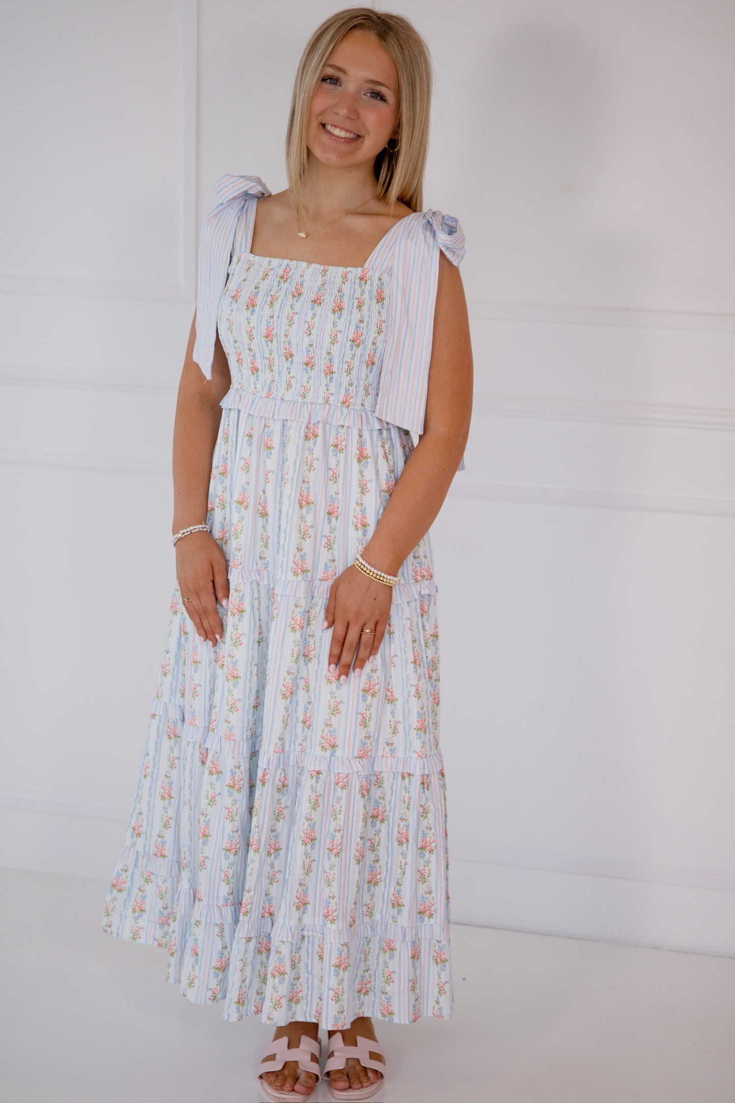Tea party maxi dress- blue