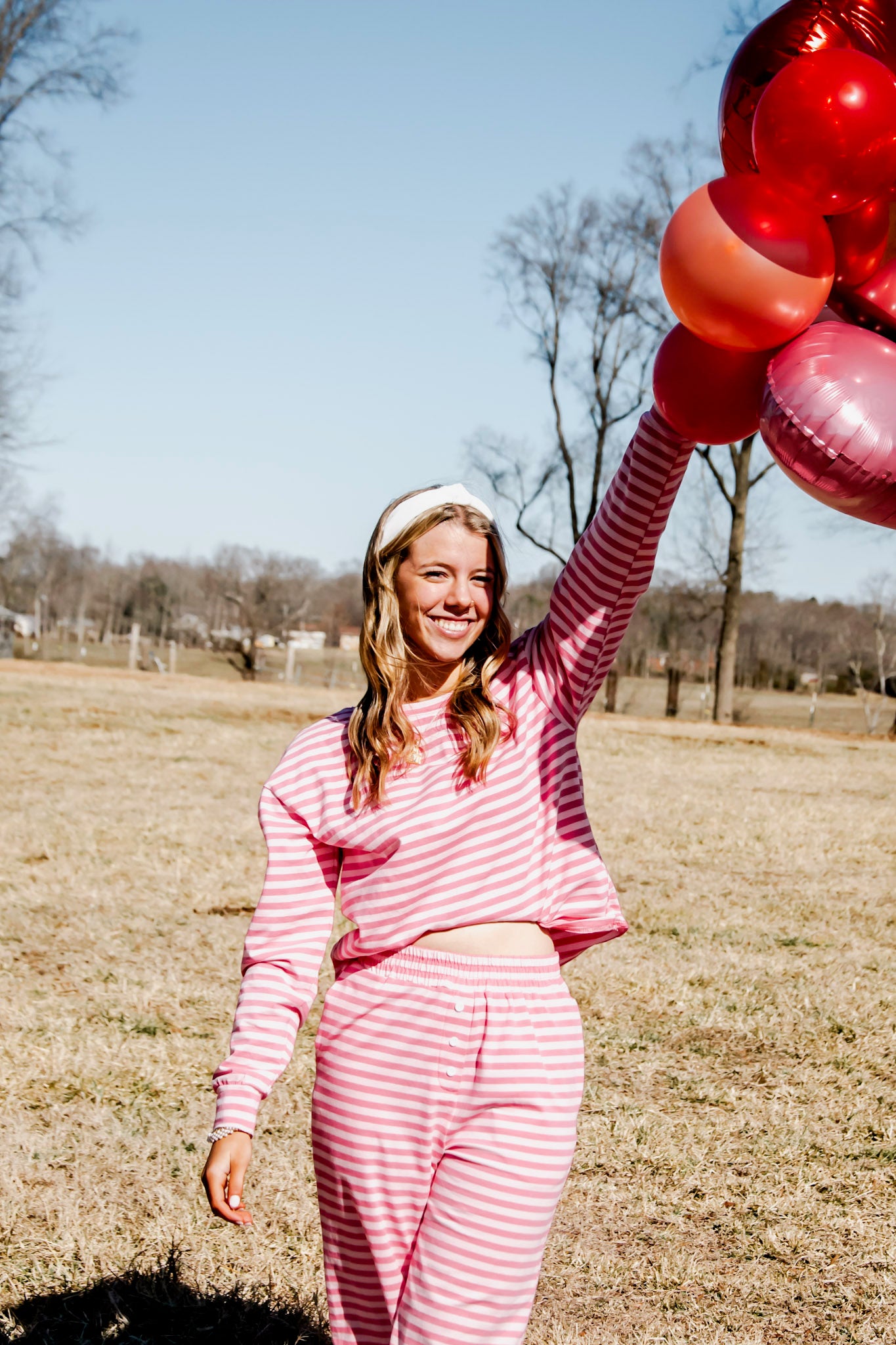 Pink stripes set