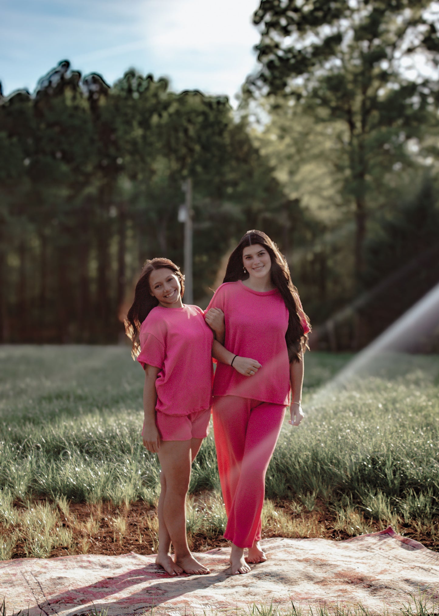 Hot pink ribbed Pants SET!