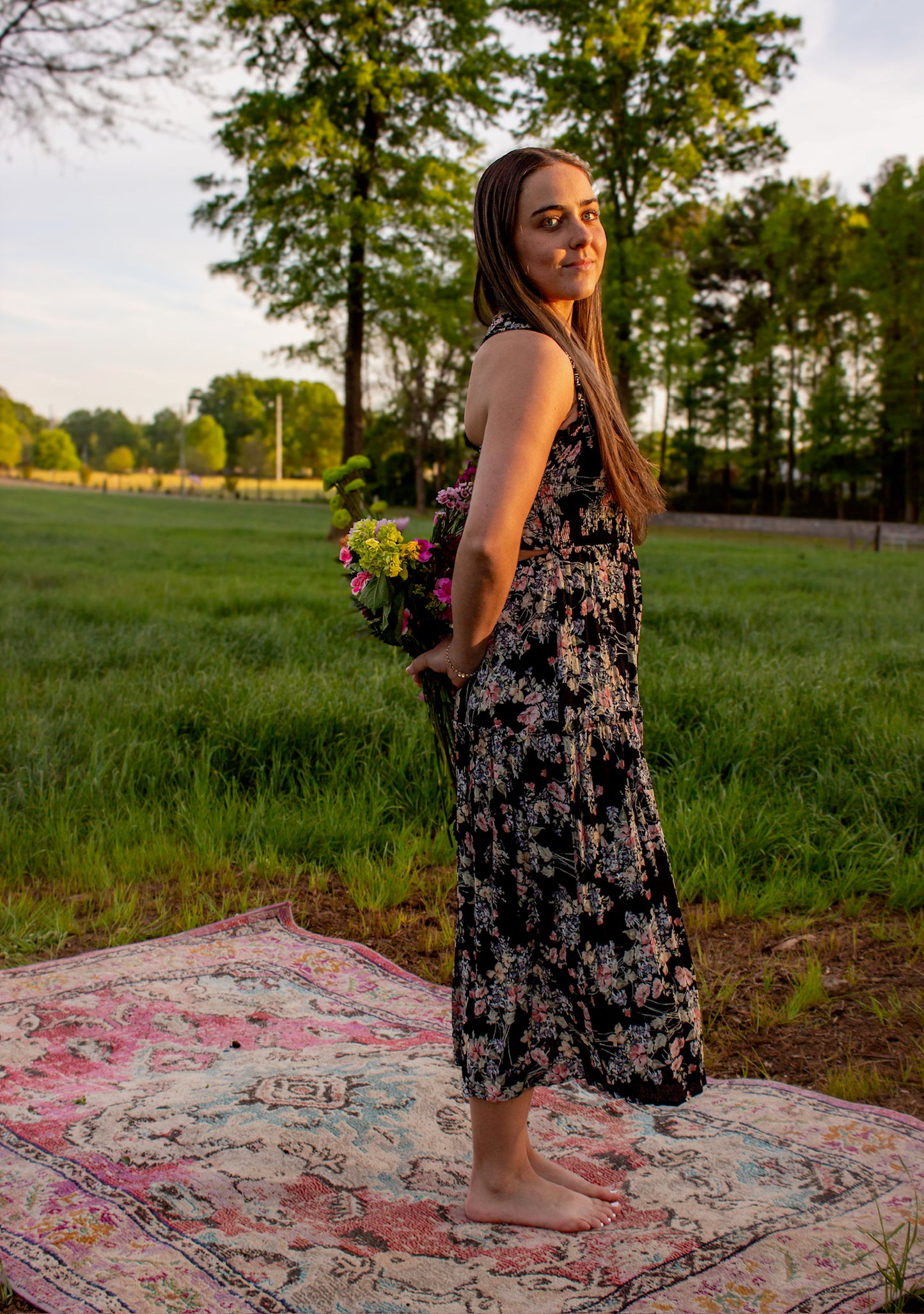 Unique cross black long dress!