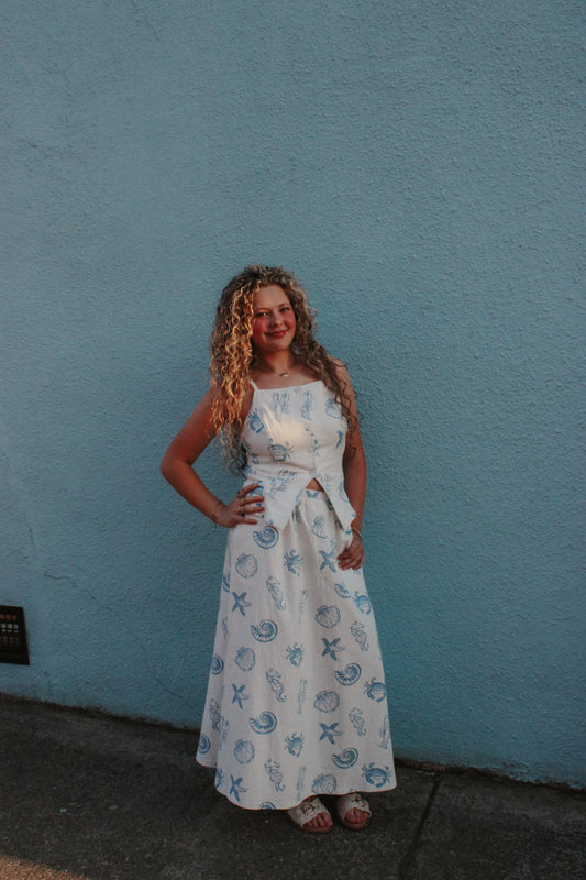 Beachy blue sundress set