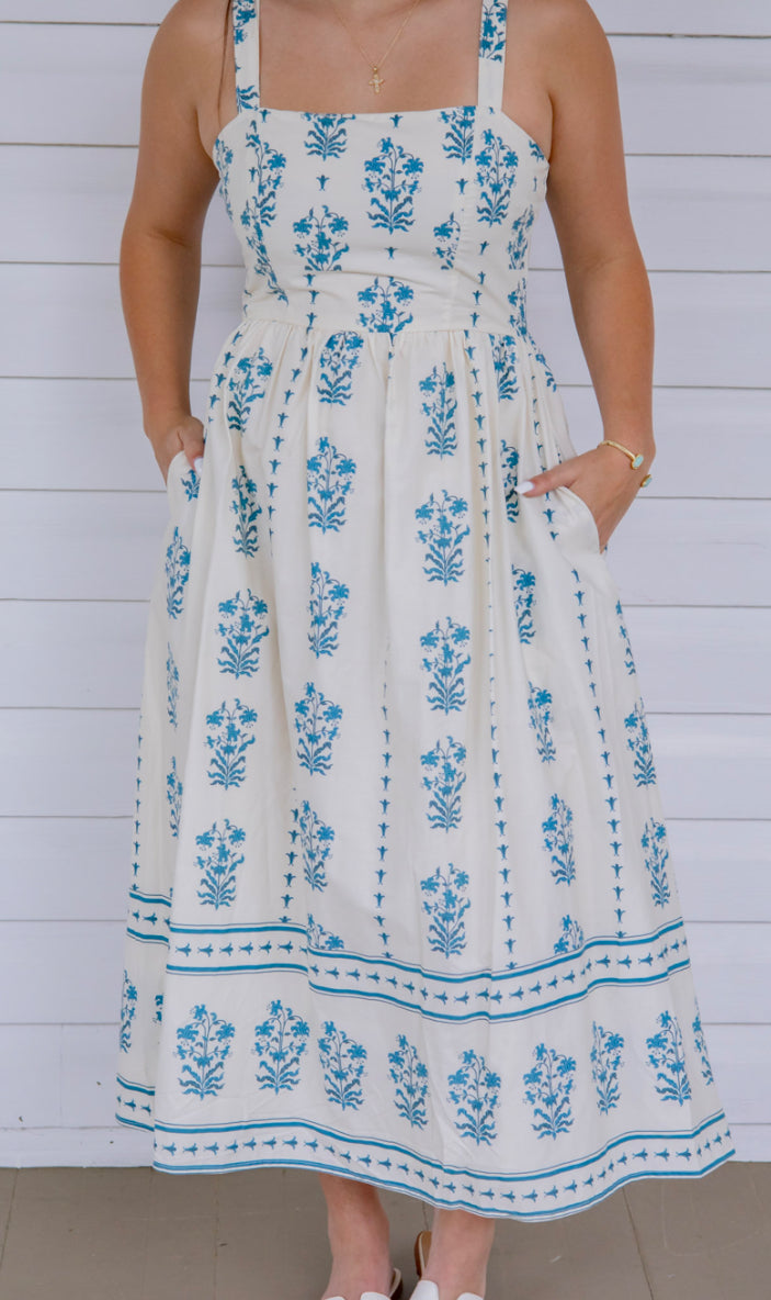 Blue floral detail maxi