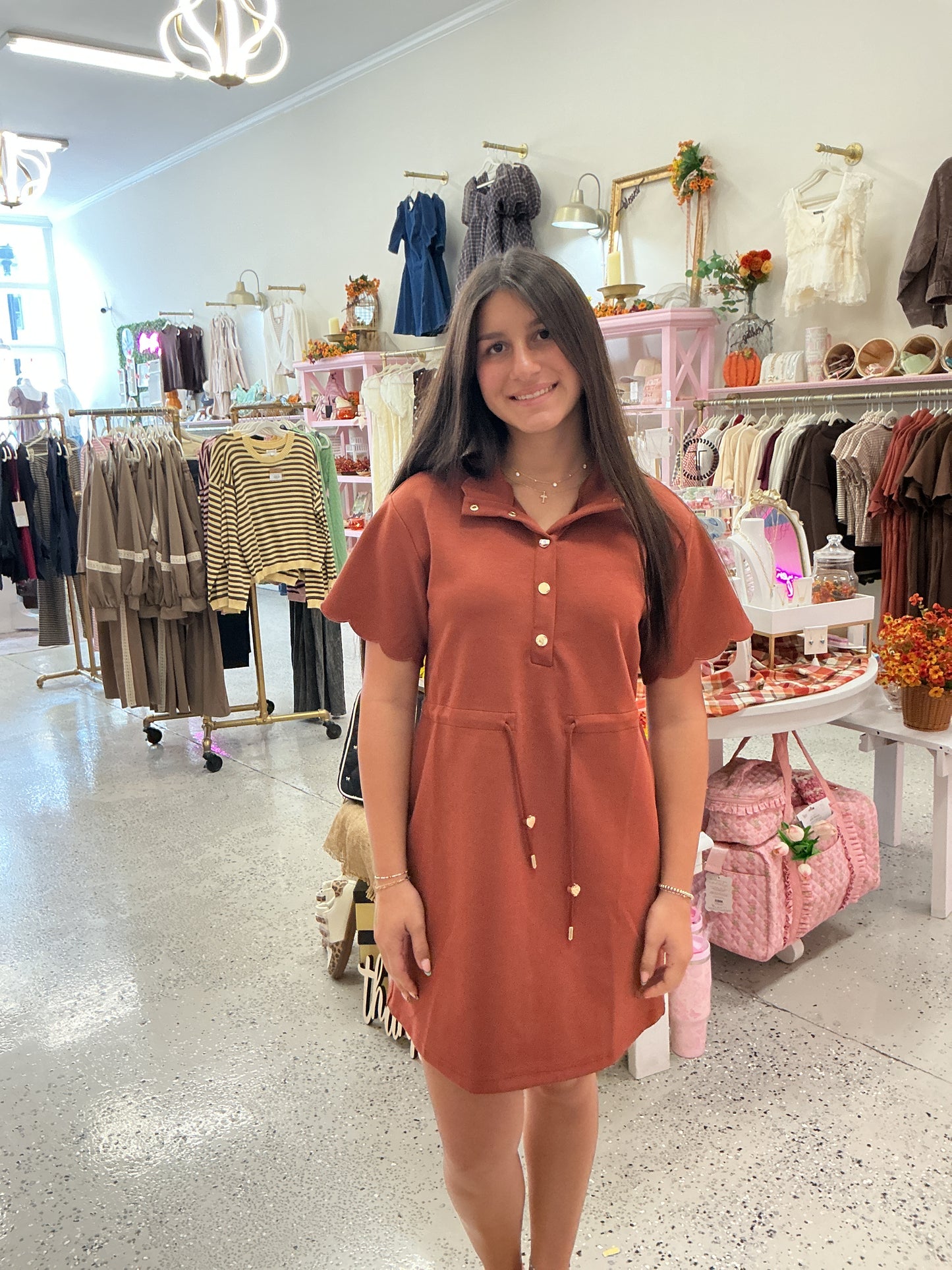 Butter soft, pumpkin cinch dress