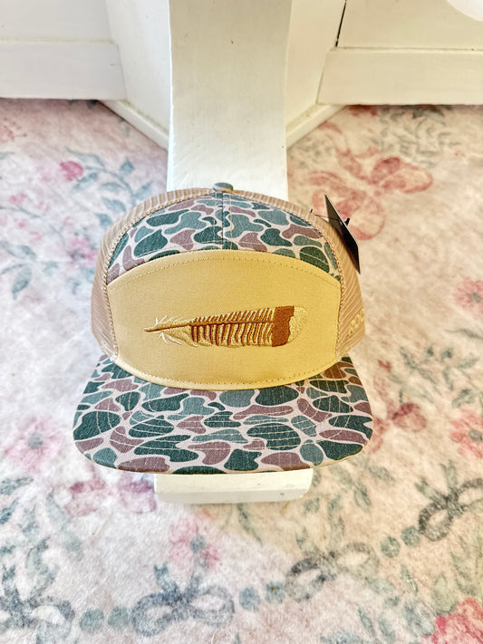 Feather camo hat