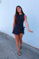 Tie front romper dress NAVY