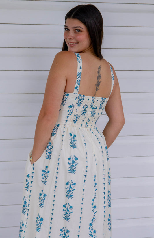 Blue floral detail maxi