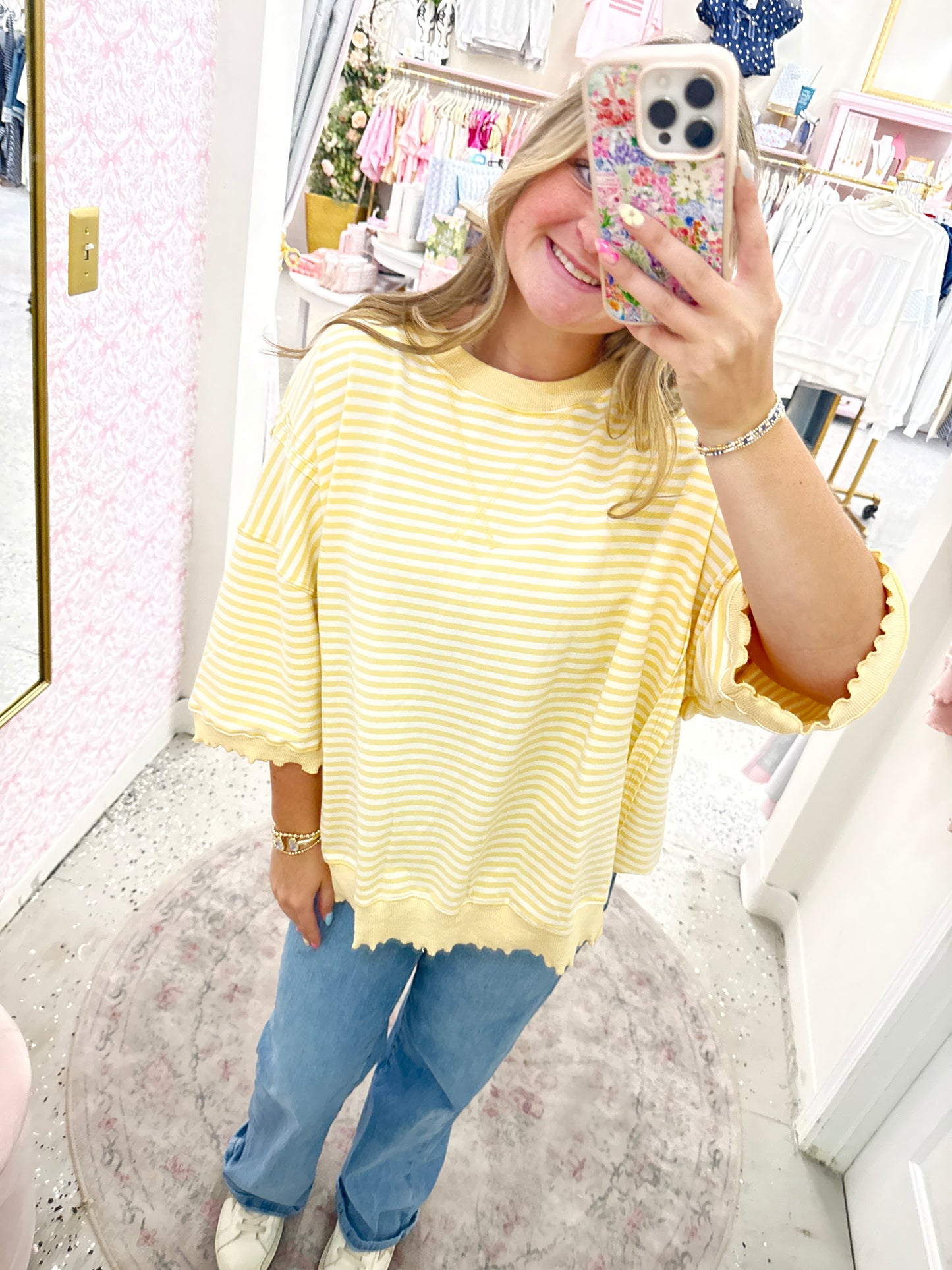 Sunshine stripes oversized tee