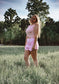 Bubble bath pink cropped tee