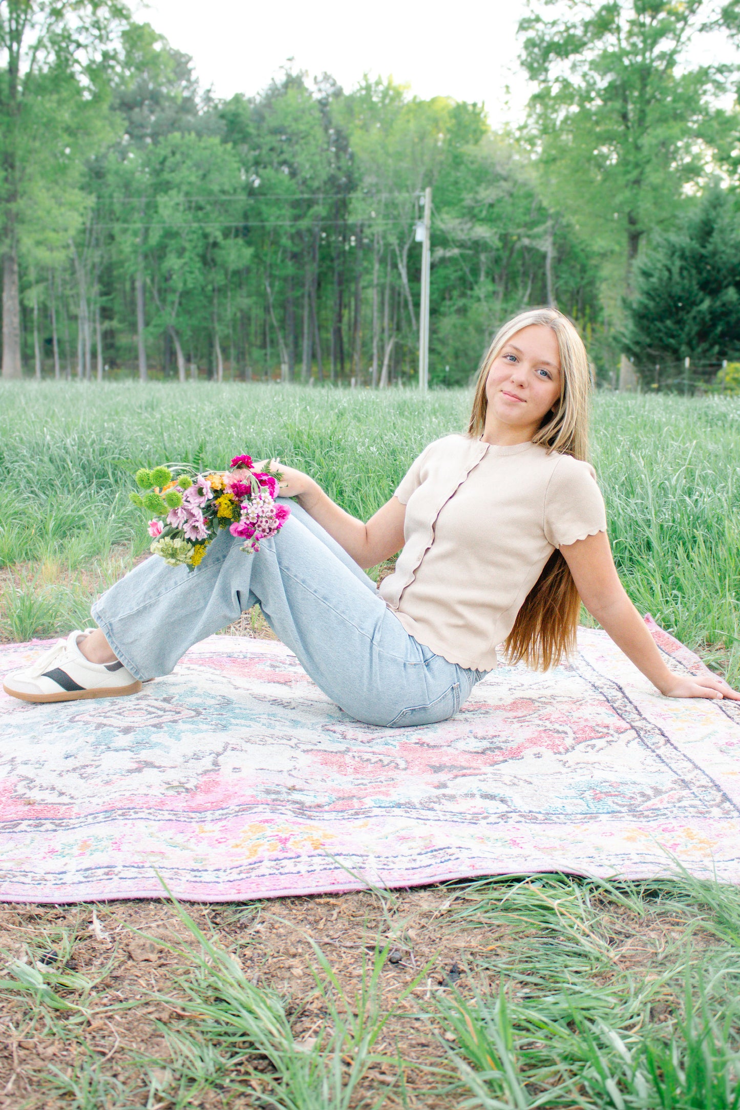 Soft sand scalloped cardigan
