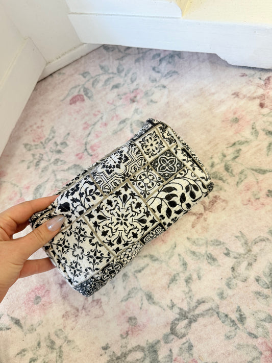 Black and white tile Makeup bags