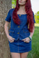 Denim gold button set wit skirt!