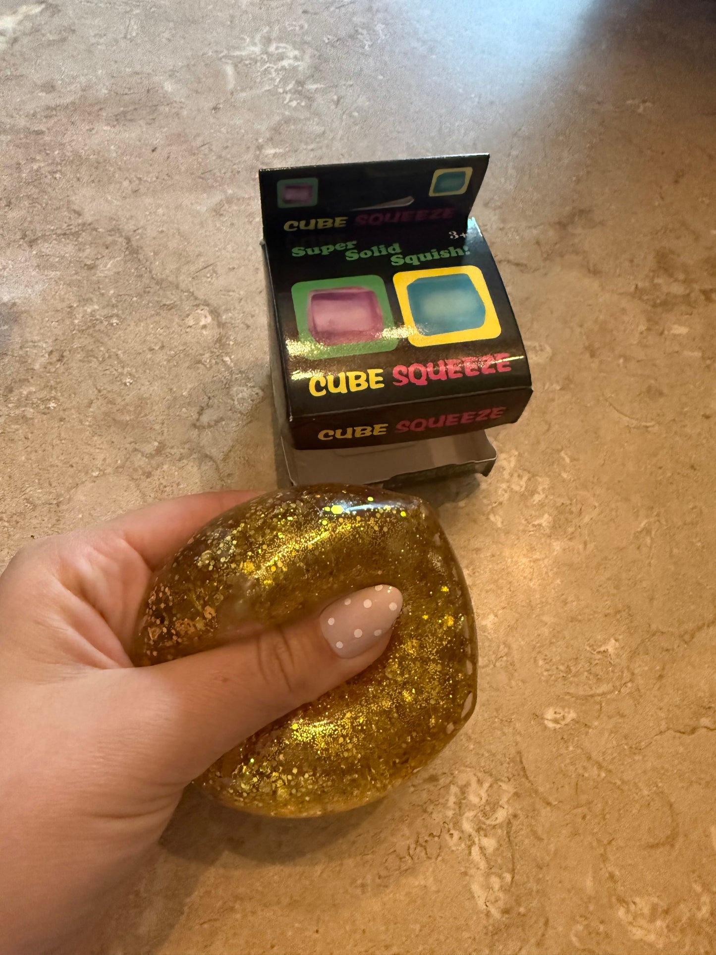 GOLD GLITTER Squishy cube