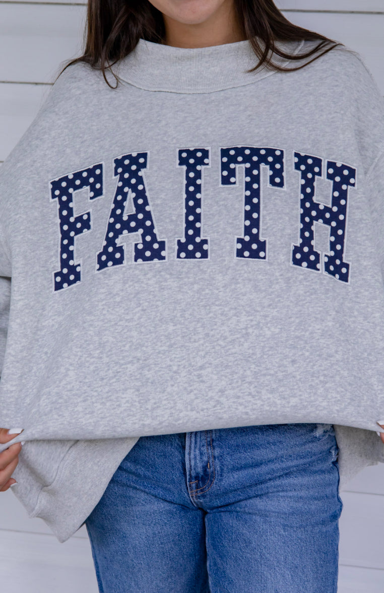Faith polka dot mock neck