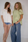 Settling saige tailored tee